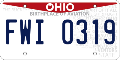 OH license plate FWI0319