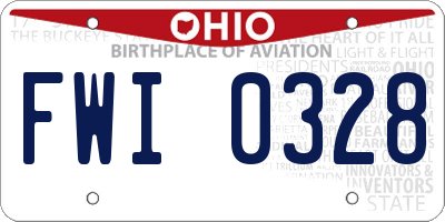 OH license plate FWI0328