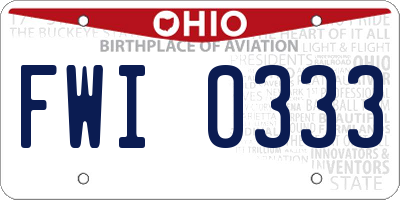 OH license plate FWI0333