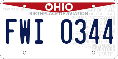 OH license plate FWI0344
