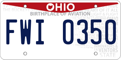 OH license plate FWI0350