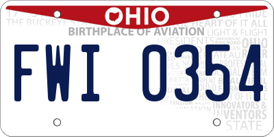 OH license plate FWI0354