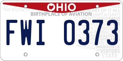 OH license plate FWI0373