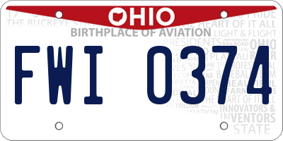 OH license plate FWI0374