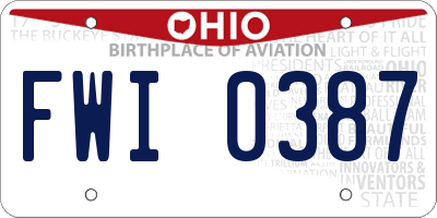 OH license plate FWI0387