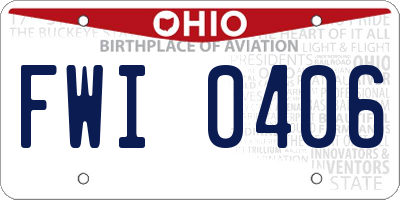 OH license plate FWI0406