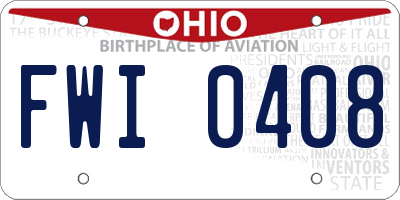 OH license plate FWI0408