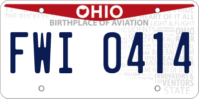 OH license plate FWI0414