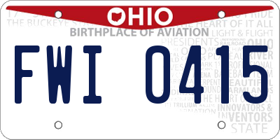 OH license plate FWI0415
