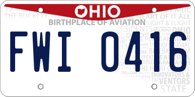 OH license plate FWI0416