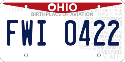 OH license plate FWI0422
