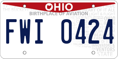 OH license plate FWI0424