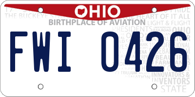 OH license plate FWI0426