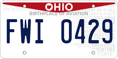 OH license plate FWI0429