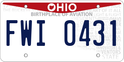 OH license plate FWI0431