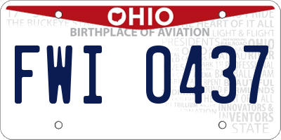 OH license plate FWI0437