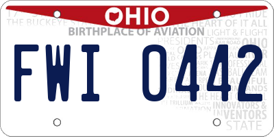 OH license plate FWI0442