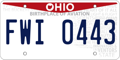 OH license plate FWI0443