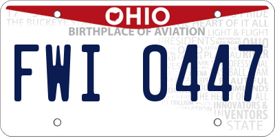OH license plate FWI0447