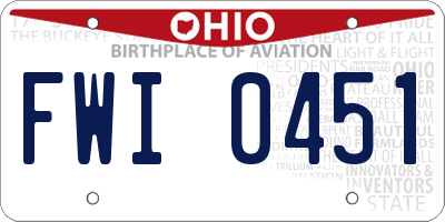 OH license plate FWI0451
