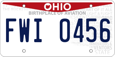OH license plate FWI0456