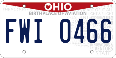 OH license plate FWI0466