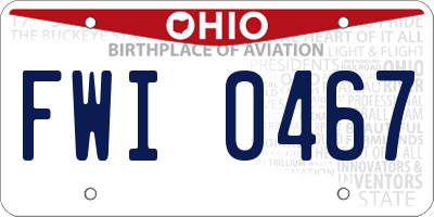 OH license plate FWI0467