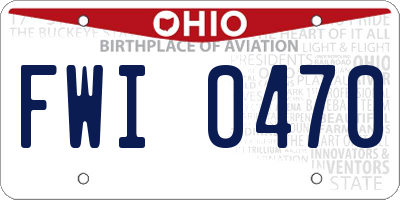 OH license plate FWI0470