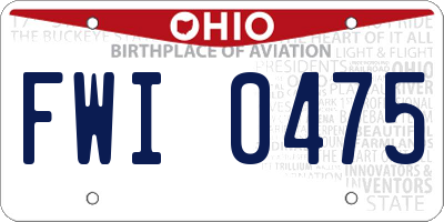 OH license plate FWI0475