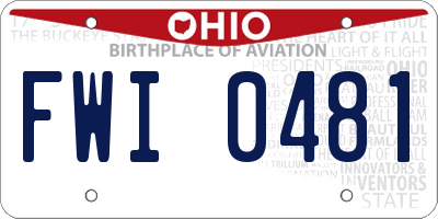 OH license plate FWI0481