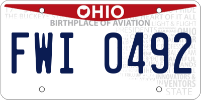 OH license plate FWI0492