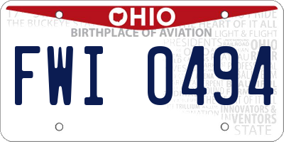 OH license plate FWI0494