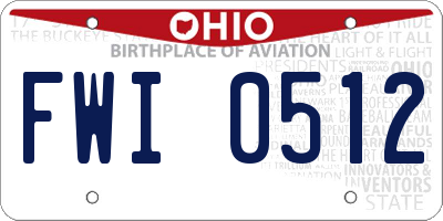 OH license plate FWI0512