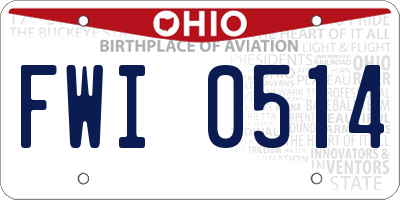 OH license plate FWI0514