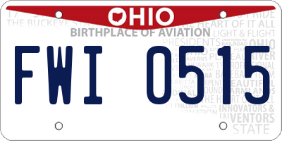 OH license plate FWI0515