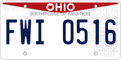 OH license plate FWI0516