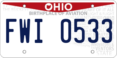 OH license plate FWI0533