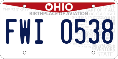 OH license plate FWI0538