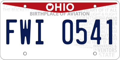 OH license plate FWI0541