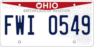 OH license plate FWI0549