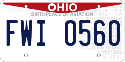 OH license plate FWI0560