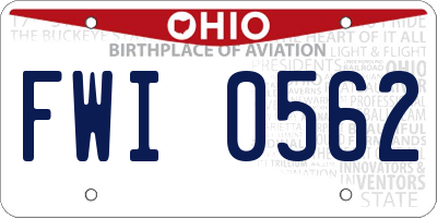 OH license plate FWI0562