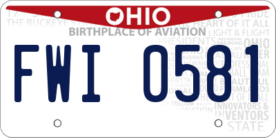 OH license plate FWI0581