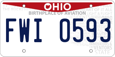 OH license plate FWI0593
