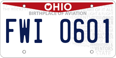 OH license plate FWI0601