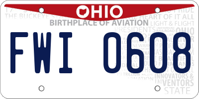 OH license plate FWI0608