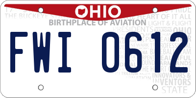 OH license plate FWI0612