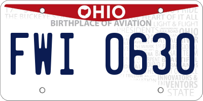 OH license plate FWI0630