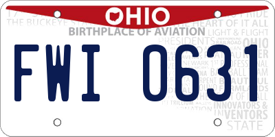 OH license plate FWI0631