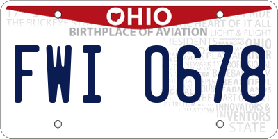 OH license plate FWI0678